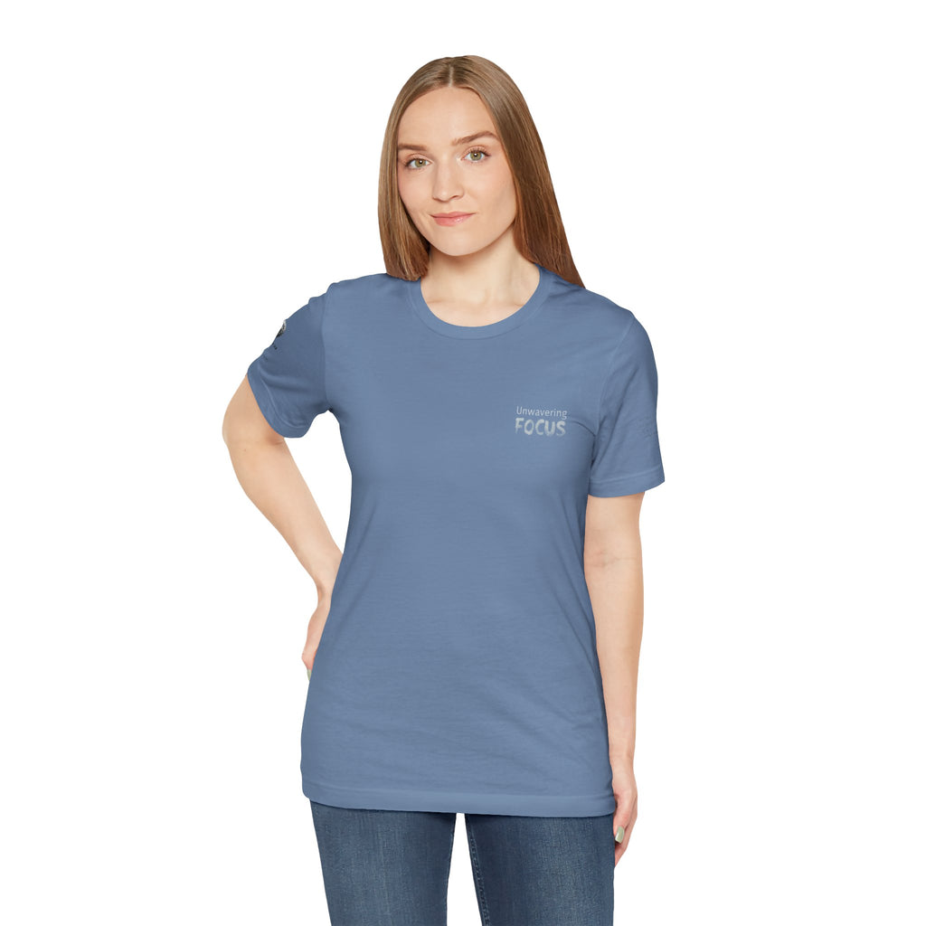 Unwavering Focus Tee — Affirmation Sleeve Graphic T-Shirt
