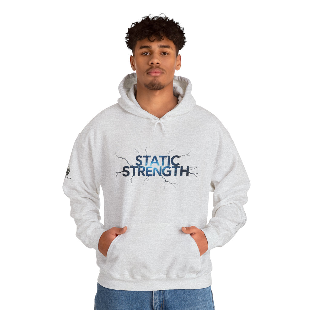“Static Strength” Hoodie Sweatshirt- Sleeve Print Affirmation