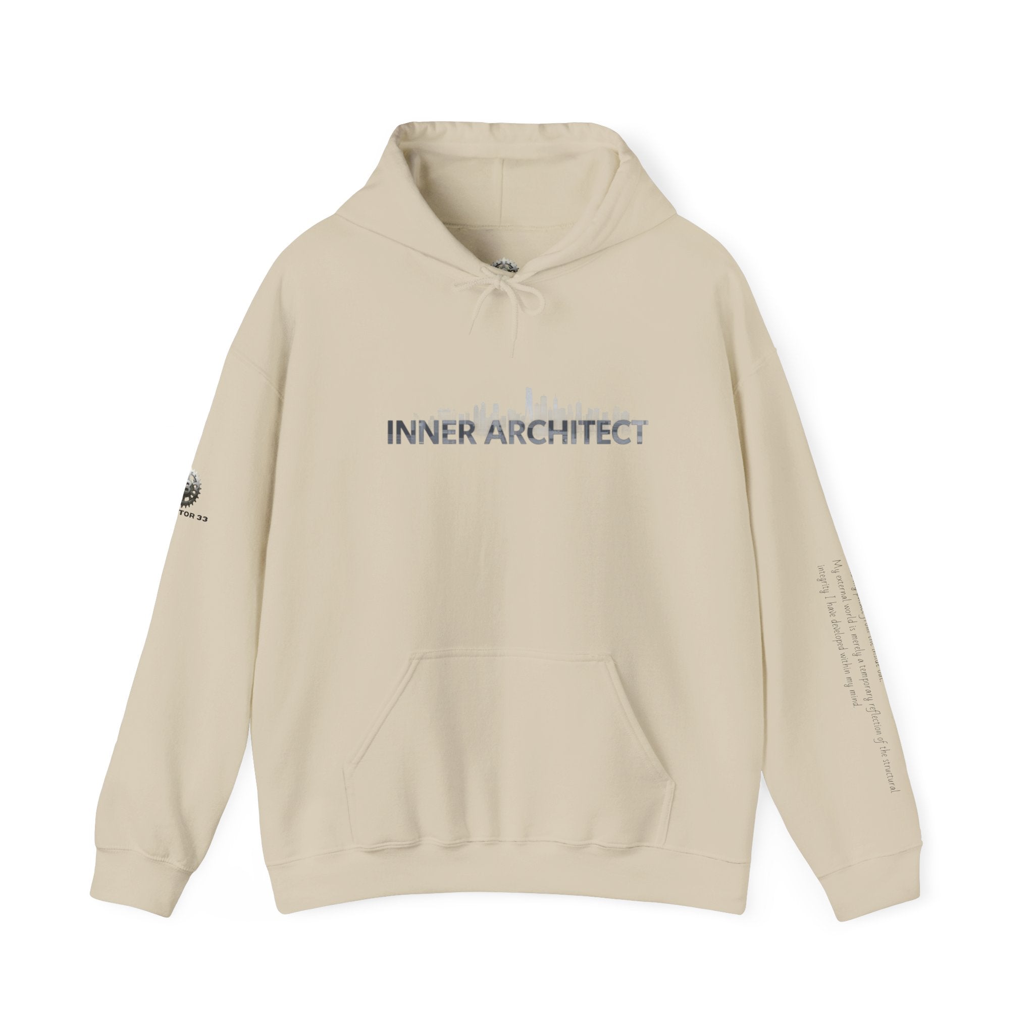 "Inner Architect" Hoodie Sweatshirt- Sleeve Printed Affirmation