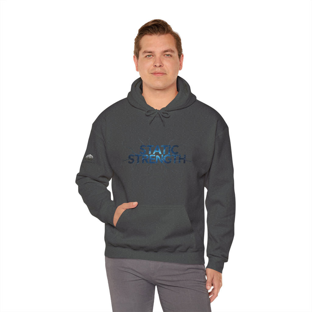 “Static Strength” Hoodie Sweatshirt- Sleeve Print Affirmation