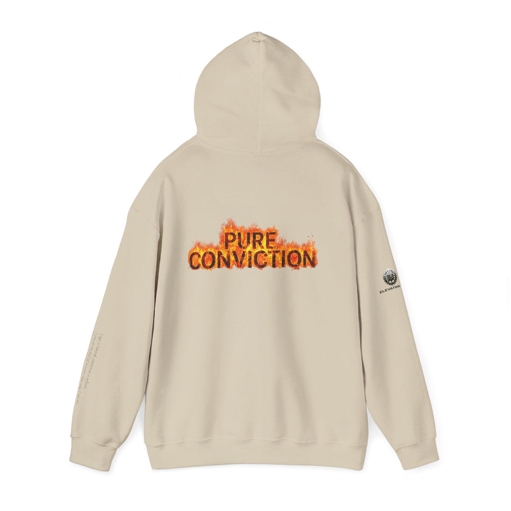 "Pure Conviction" Hoodie  - Sleeve Print Affirmation