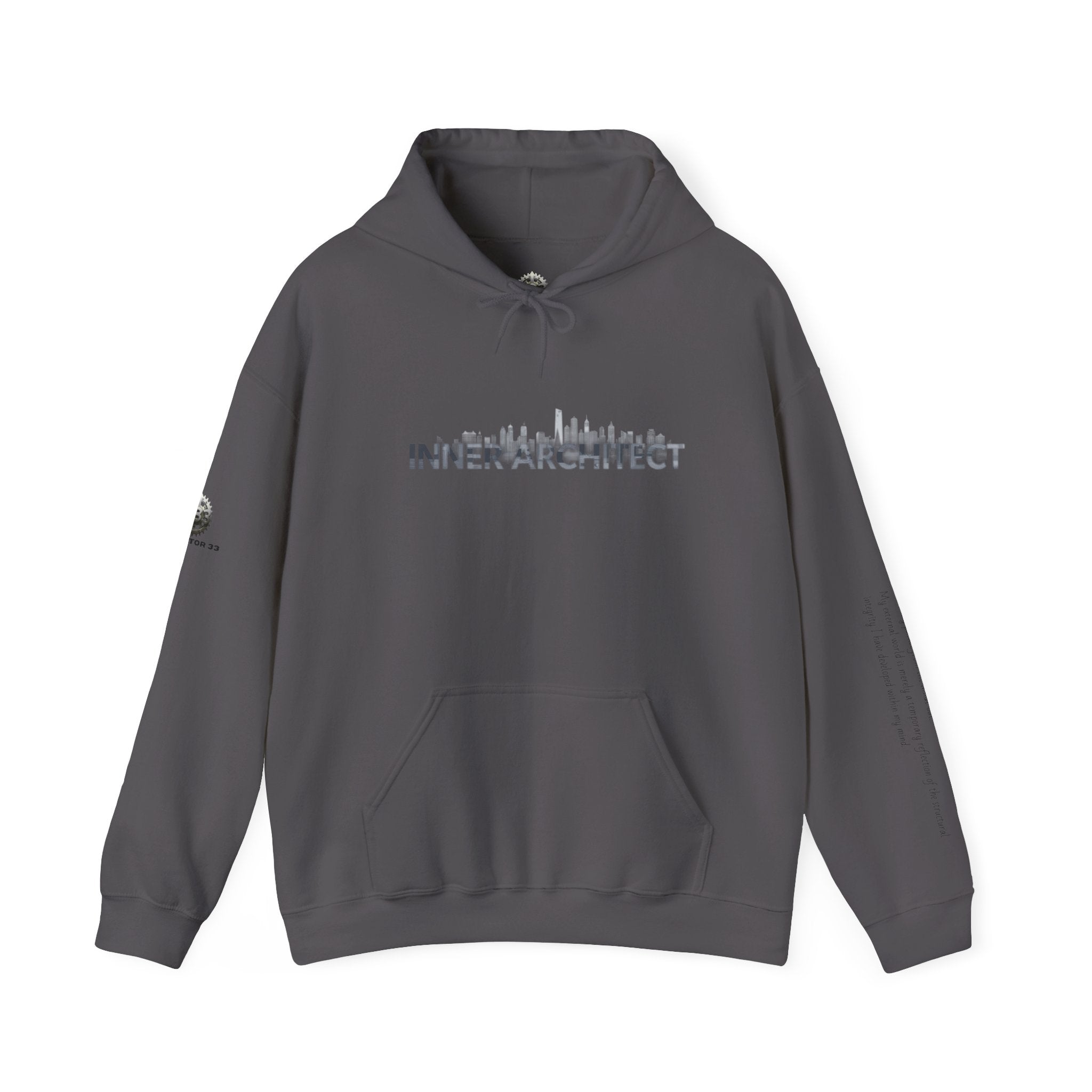 "Inner Architect" Hoodie Sweatshirt- Sleeve Printed Affirmation