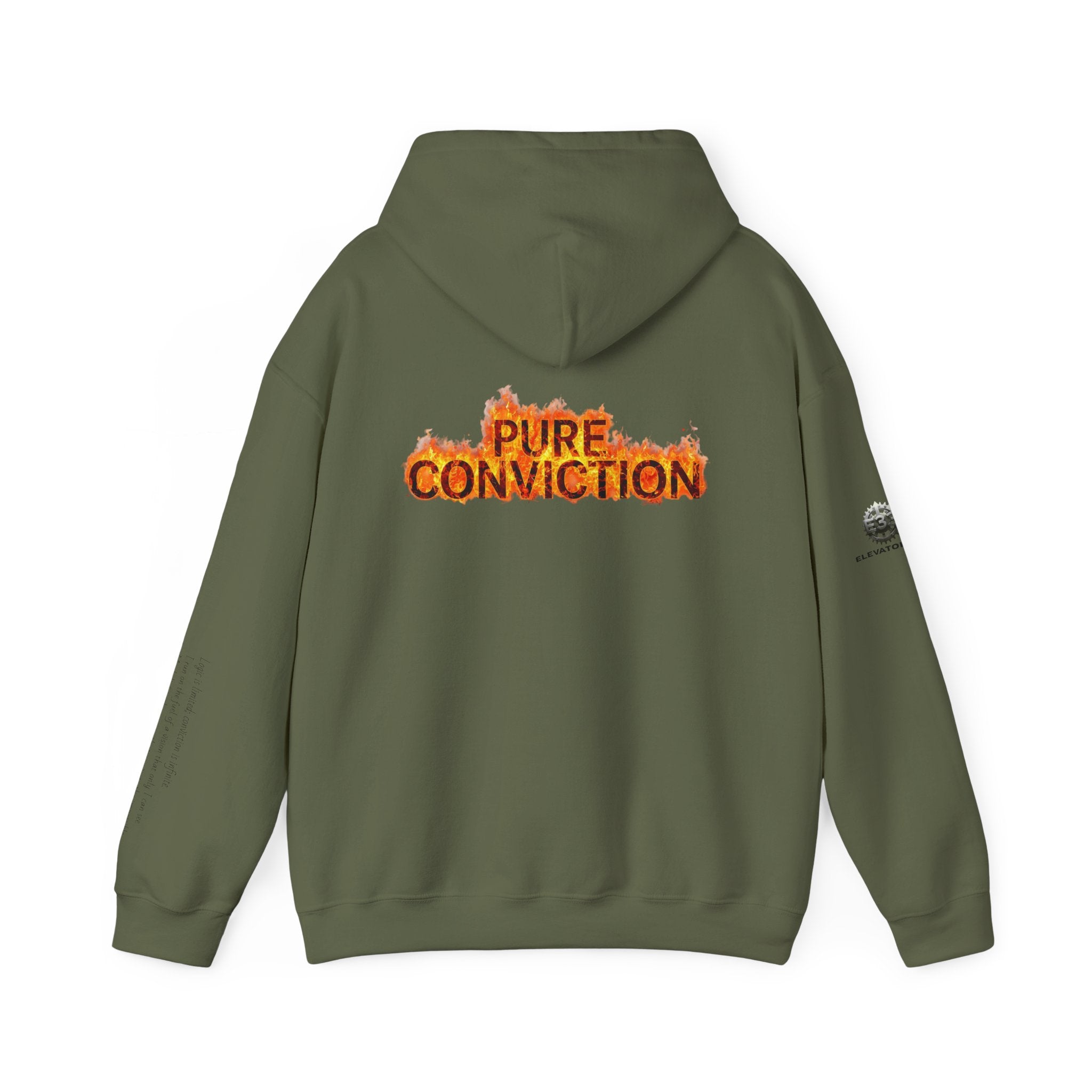 "Pure Conviction" Hoodie  - Sleeve Print Affirmation