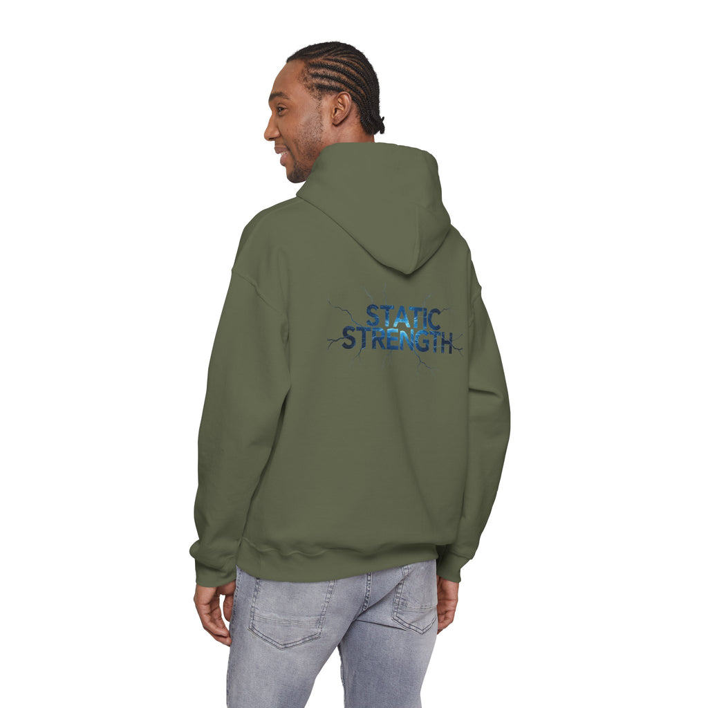 “Static Strength” Hoodie Sweatshirt- Sleeve Print Affirmation