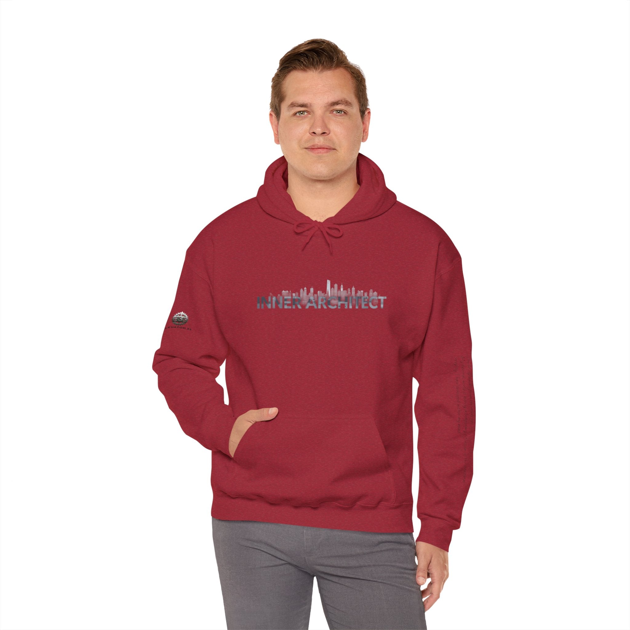 "Inner Architect" Hoodie Sweatshirt- Sleeve Printed Affirmation