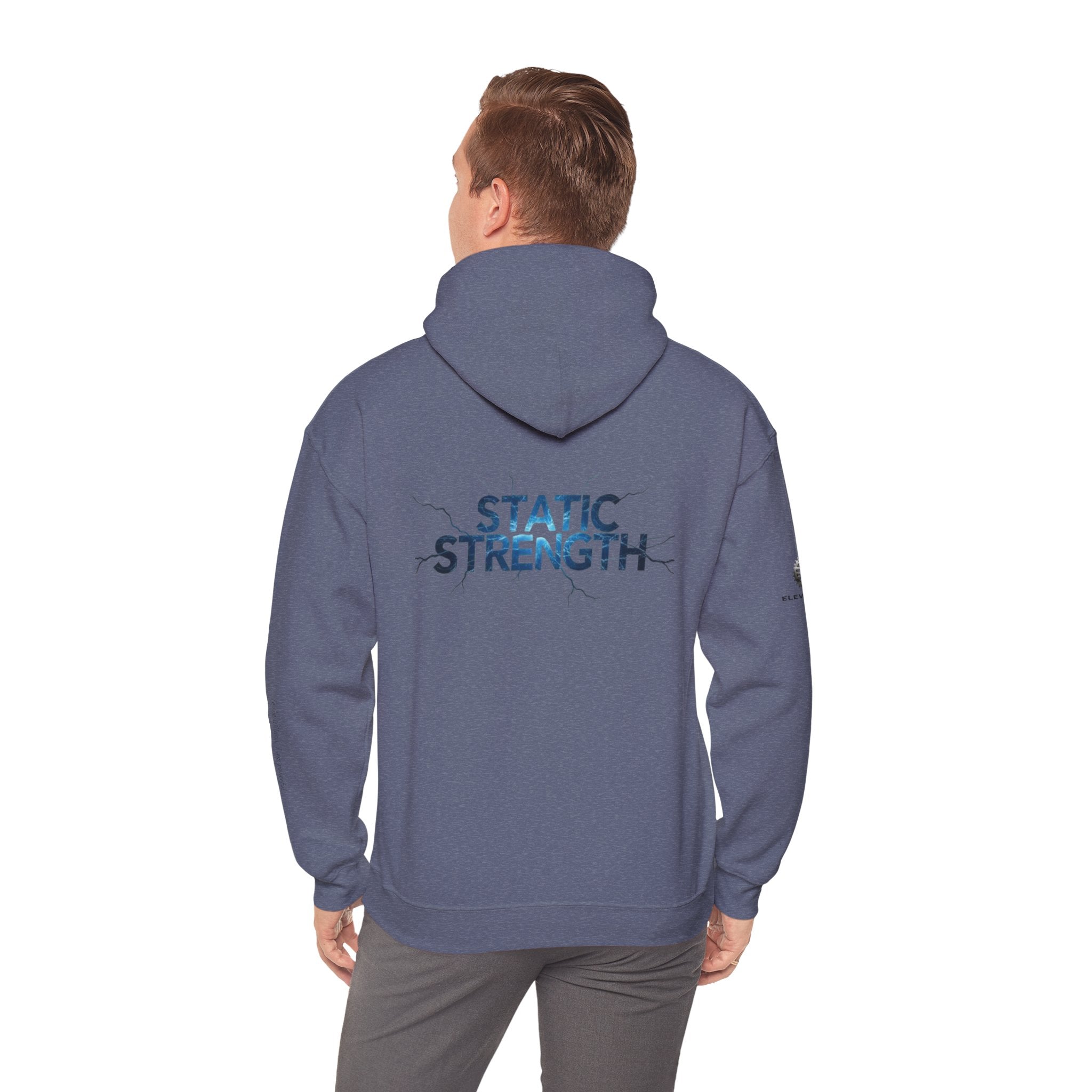 “Static Strength” Hoodie Sweatshirt- Sleeve Print Affirmation