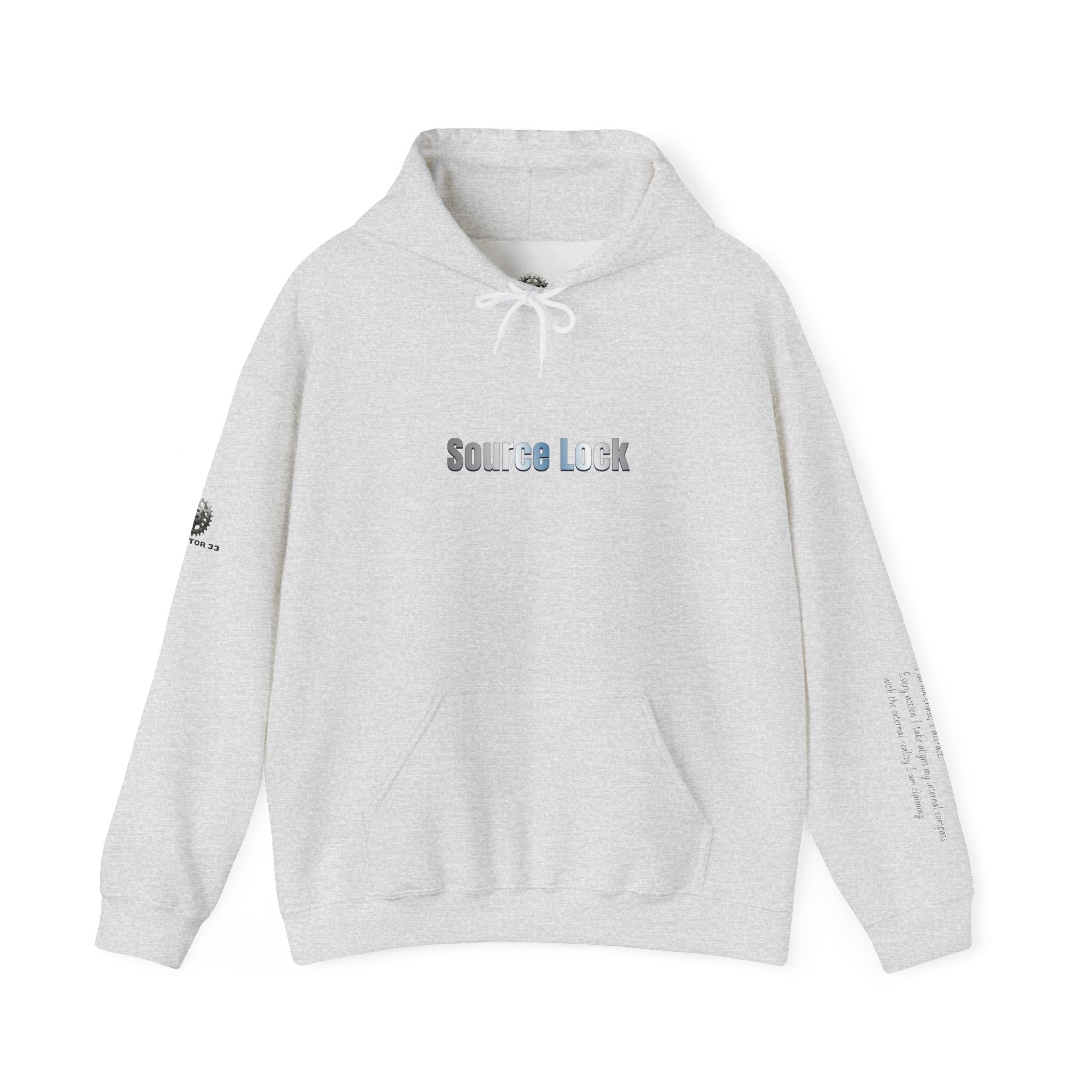 “Source Lock” Hoodie Sweatshirt- Sleeve Print Affirmation