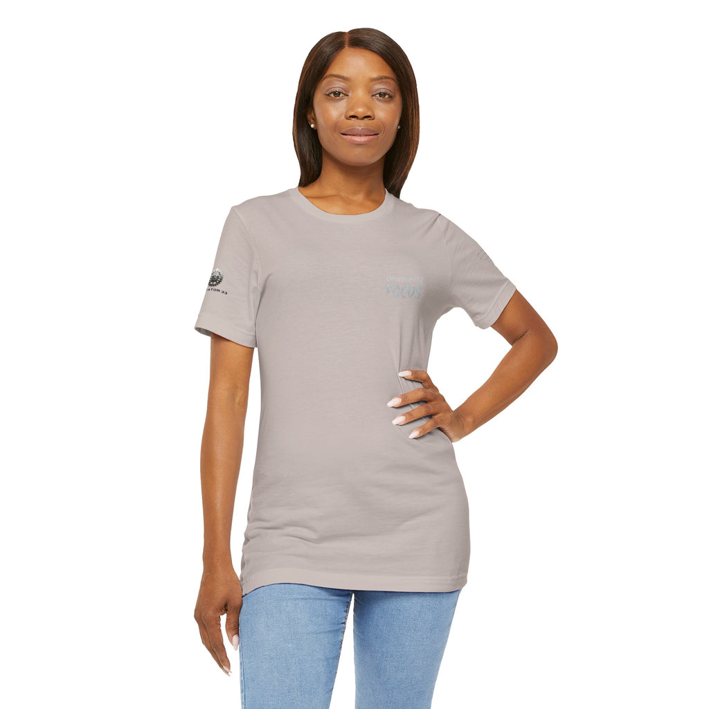 Unwavering Focus Tee — Affirmation Sleeve Graphic T-Shirt