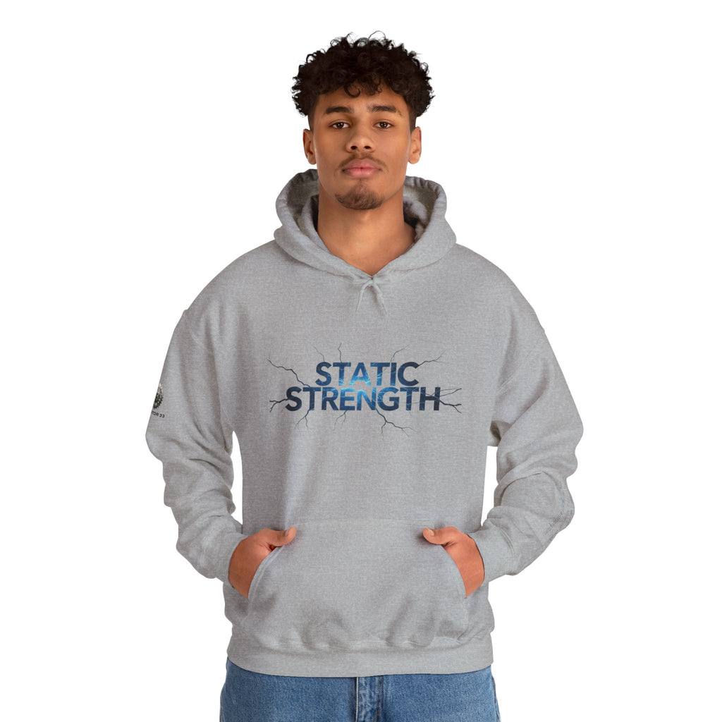 “Static Strength” Hoodie Sweatshirt- Sleeve Print Affirmation