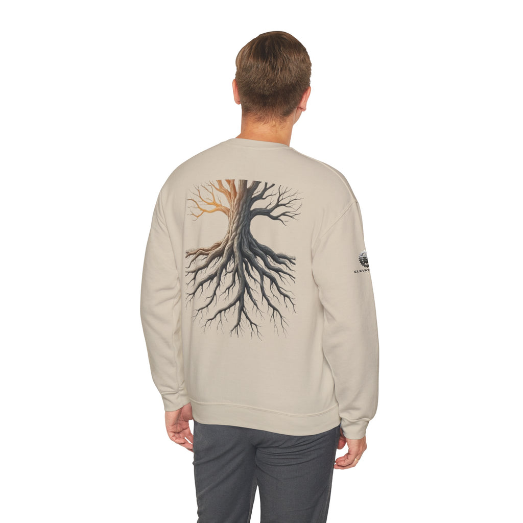 "Solid Roots" Crewneck - Heavyweight Sleeve Print Sweatshirt