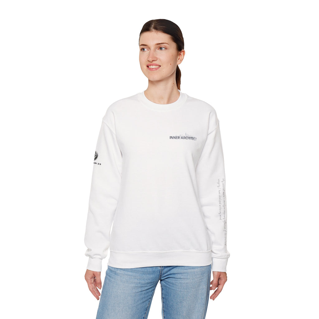 "Inner Architect" Crewneck Sweatshirt- Sleeve Printed Affirmation