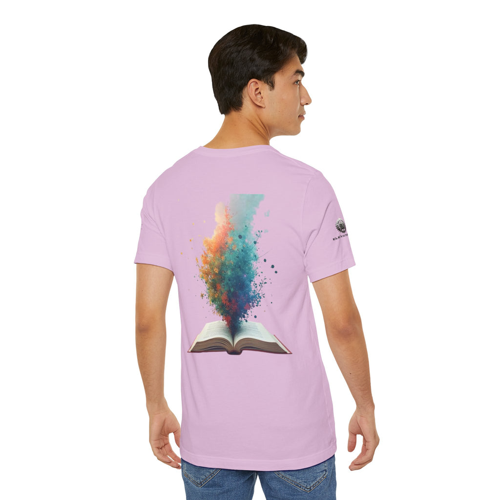 Next Chapter affirmation tee | Graphic open book back, inspirational sleeve text