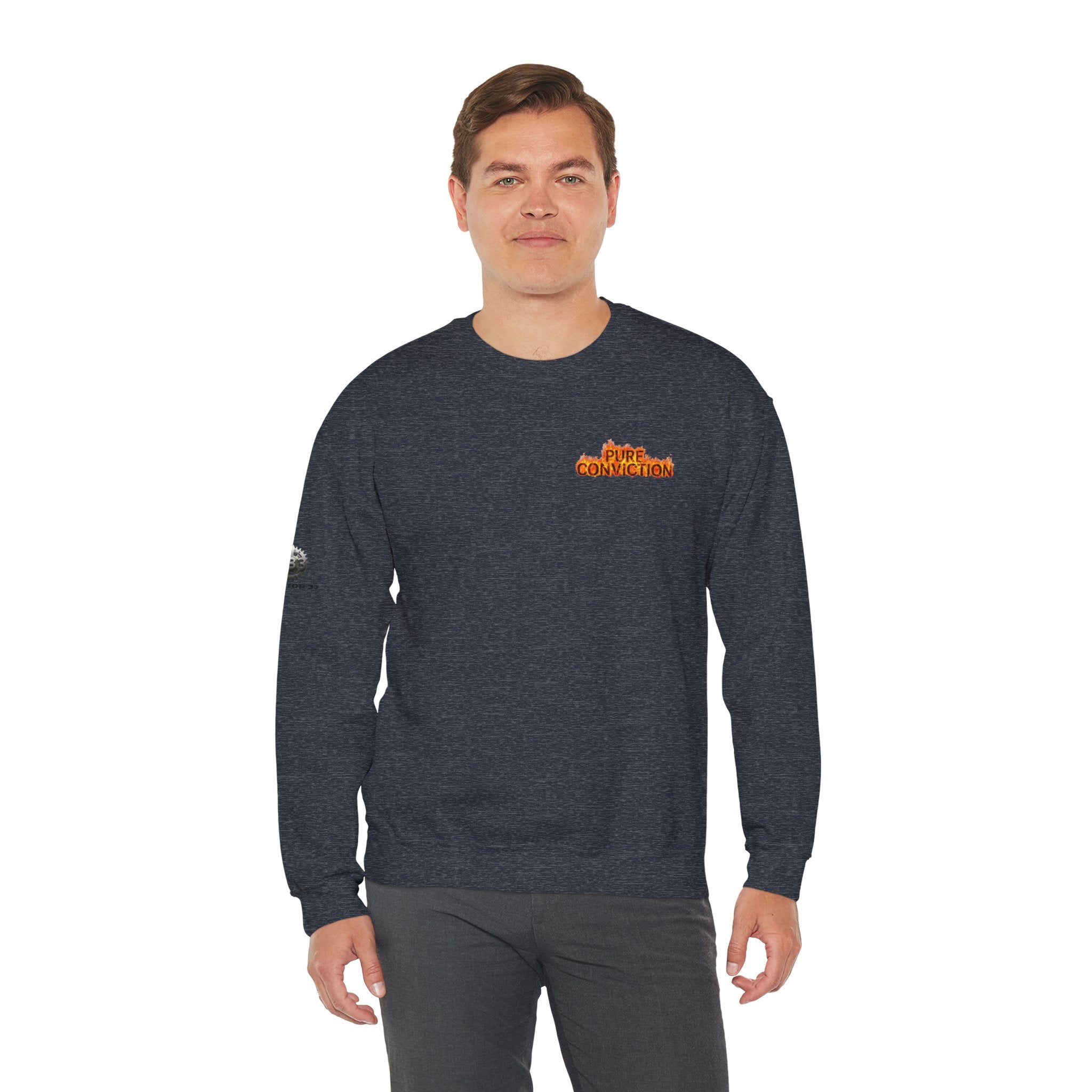 "Pure Conviction” Sweatshirt -Sleeve Print Affirmation