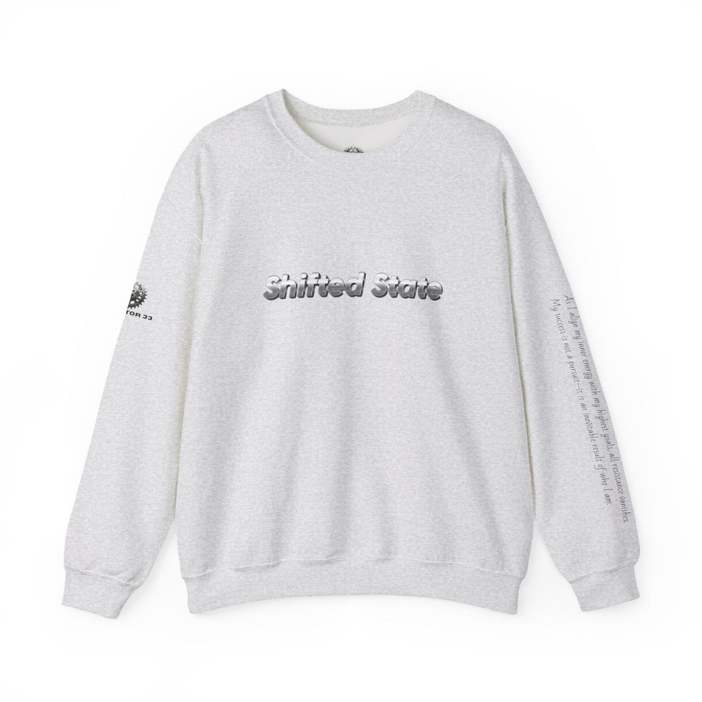 “Shifted State” Crewneck Sweatshirt- Sleeve Print Affirmation