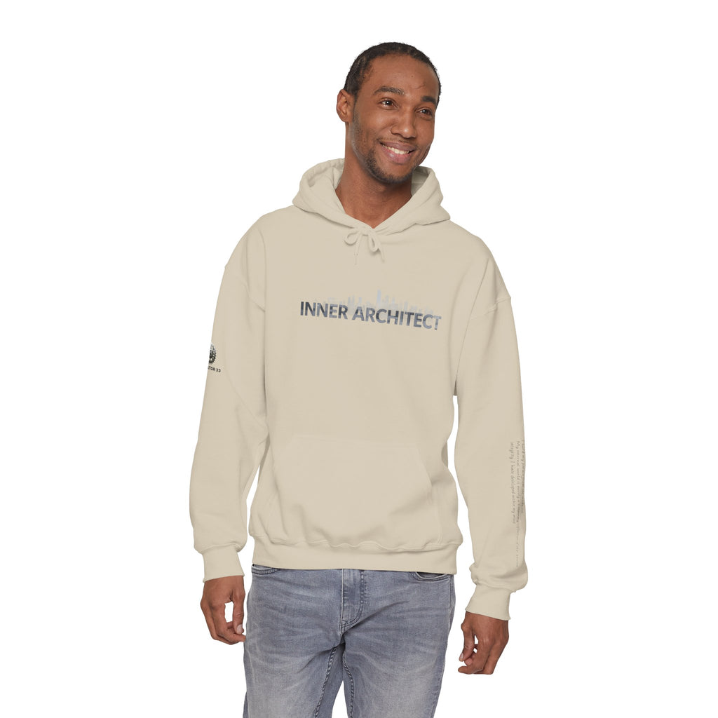 "Inner Architect" Hoodie Sweatshirt- Sleeve Printed Affirmation