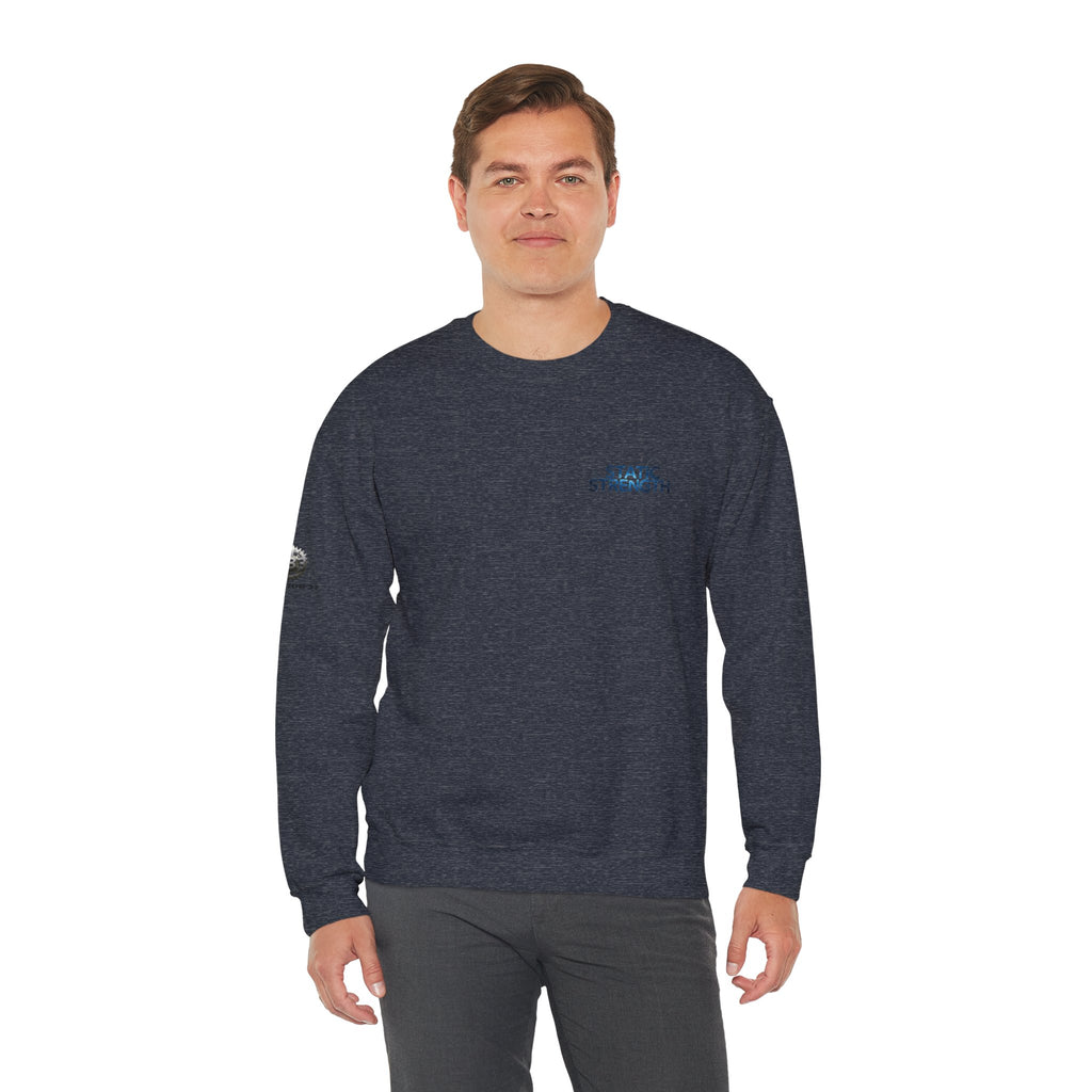 “Static Strength” Crewneck Sweatshirt- Sleeve Print Affirmation
