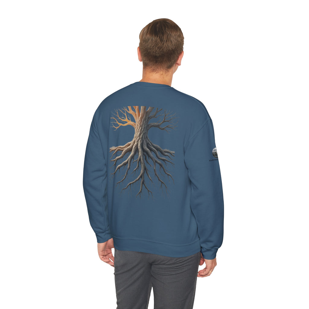 "Solid Roots" Crewneck - Heavyweight Sleeve Print Sweatshirt