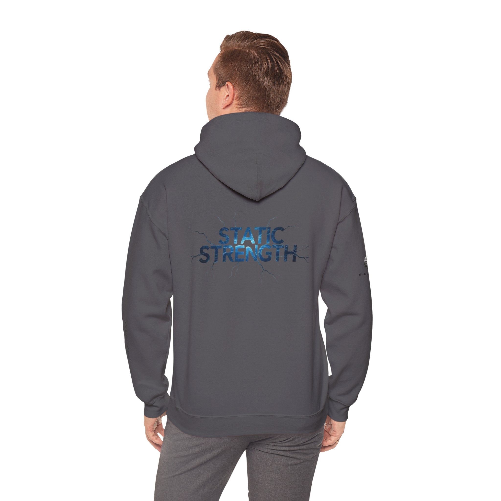 “Static Strength” Hoodie Sweatshirt- Sleeve Print Affirmation