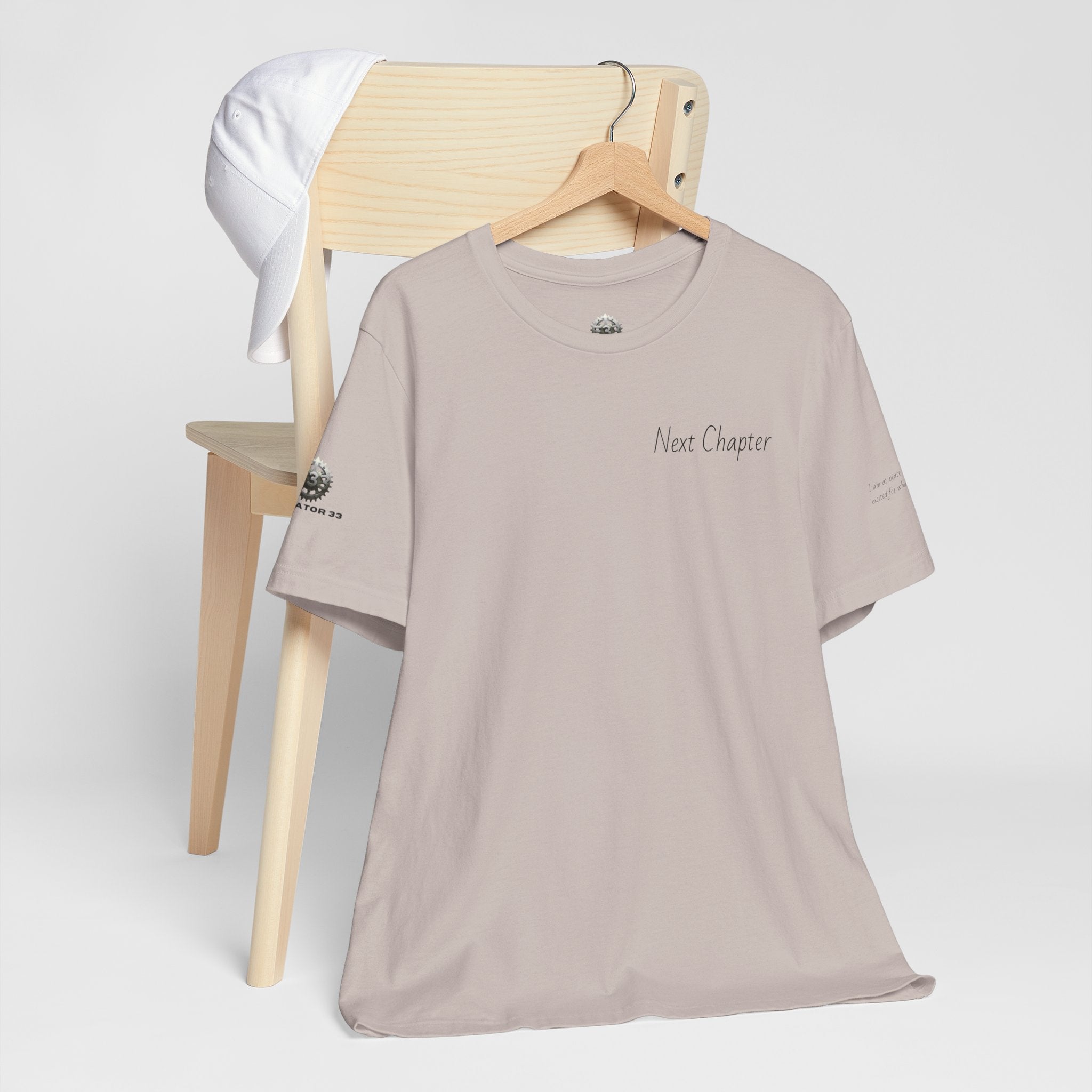 Next Chapter affirmation tee | Graphic open book back, inspirational sleeve text