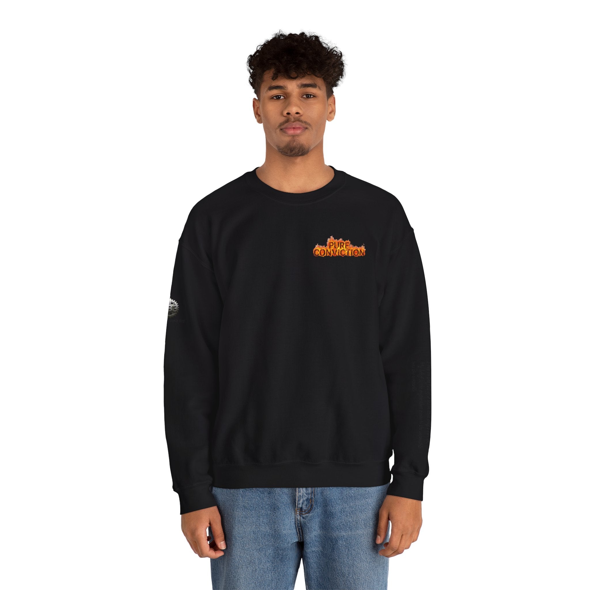 "Pure Conviction” Sweatshirt -Sleeve Print Affirmation