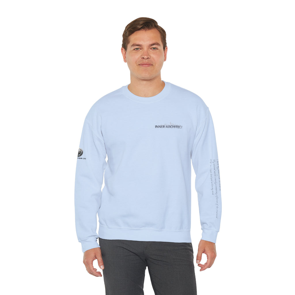 "Inner Architect" Crewneck Sweatshirt- Sleeve Printed Affirmation