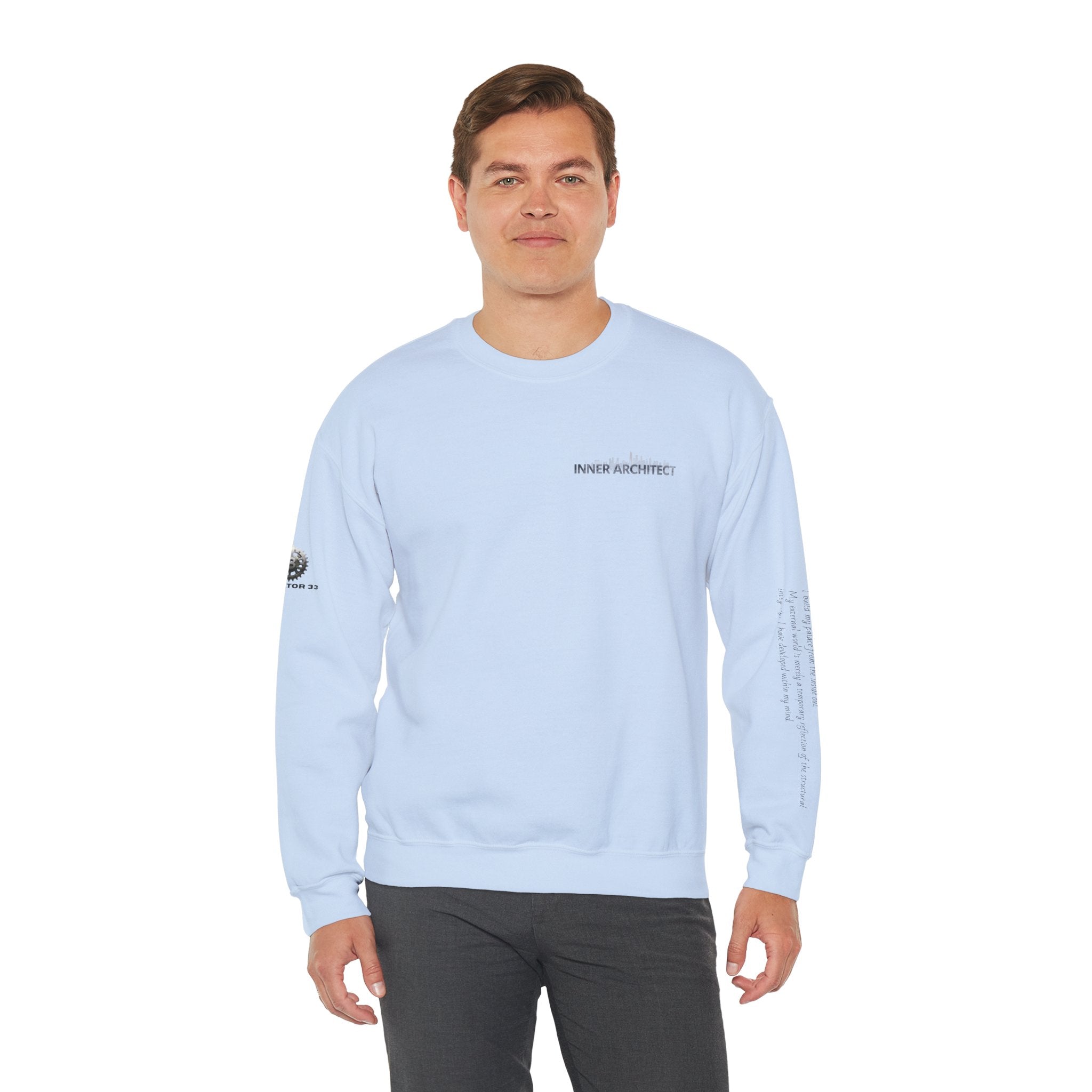"Inner Architect" Crewneck Sweatshirt- Sleeve Printed Affirmation
