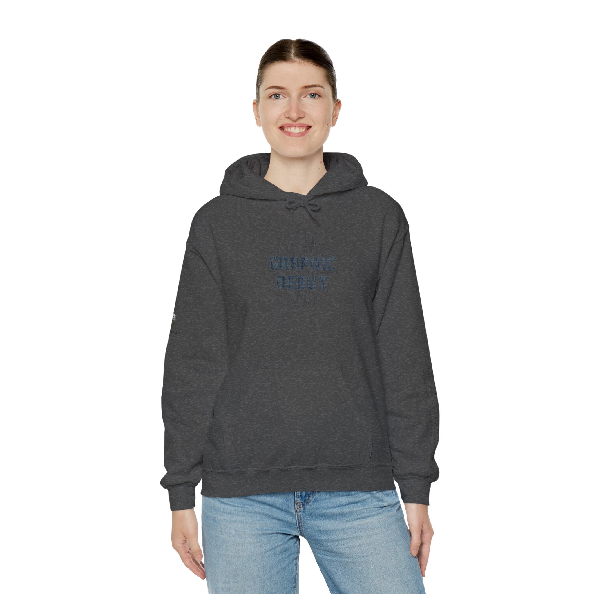 “Graphic Debut” Hoodie- Sleeve Printed Affirmation