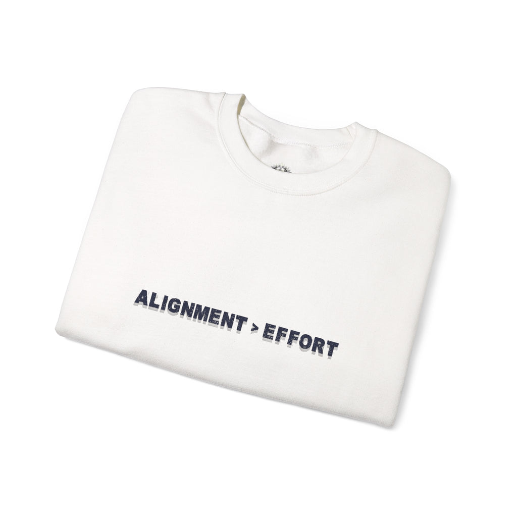 “Alignment > Effort” Crewneck Sweatshirt- Sleeve Print Affirmation