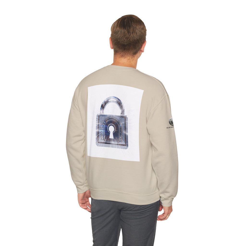 “Source Lock” Crewneck Sweatshirt- Sleeve Print Affirmation