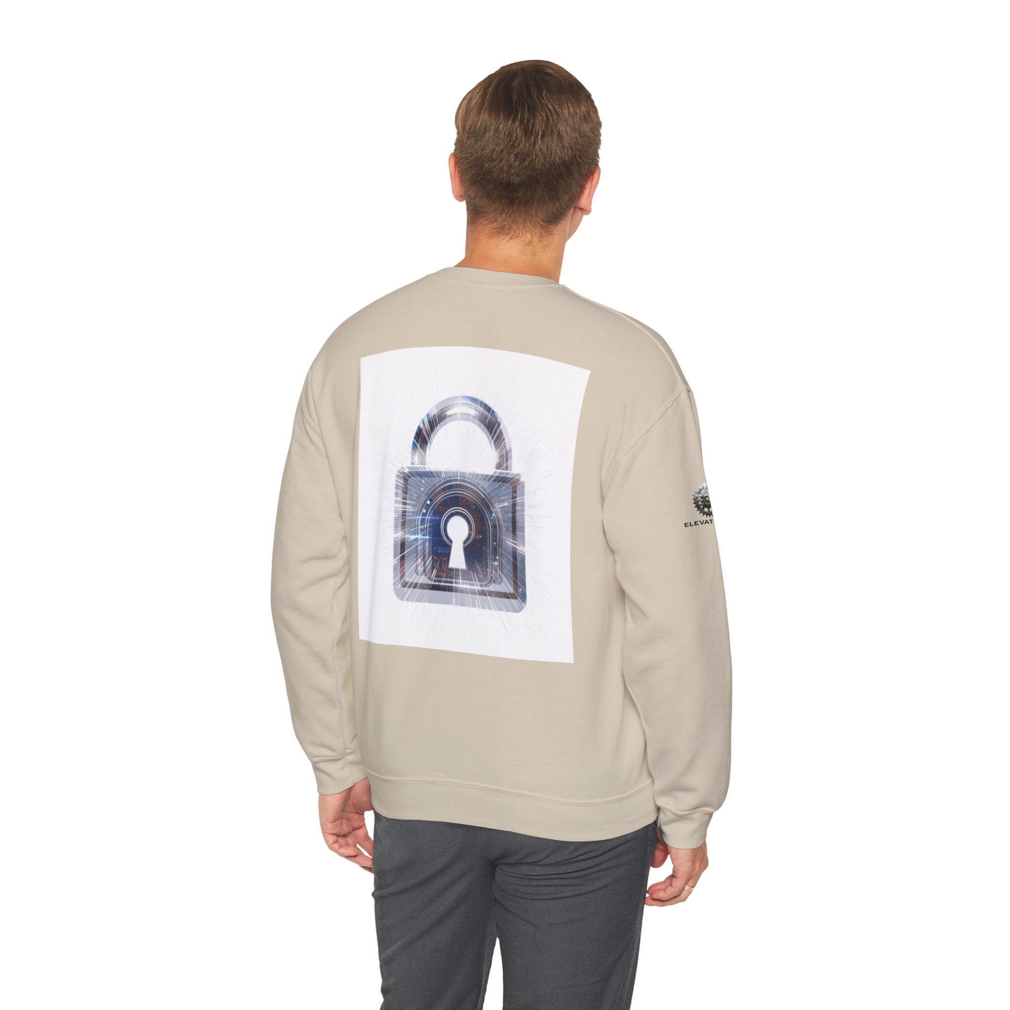 “Source Lock” Crewneck Sweatshirt- Sleeve Print Affirmation