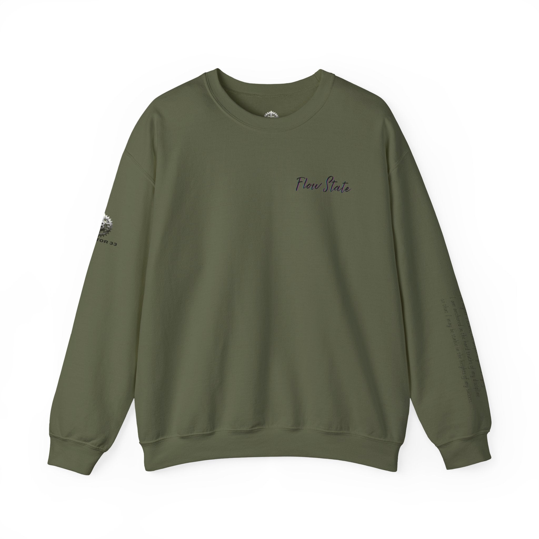 “Flow State” Crewneck Sweatshirt- Sleeve Print Affirmation