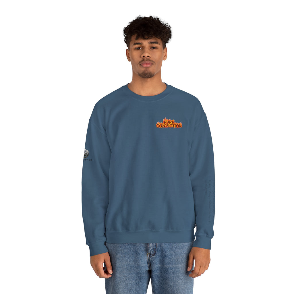 "Pure Conviction” Sweatshirt -Sleeve Print Affirmation