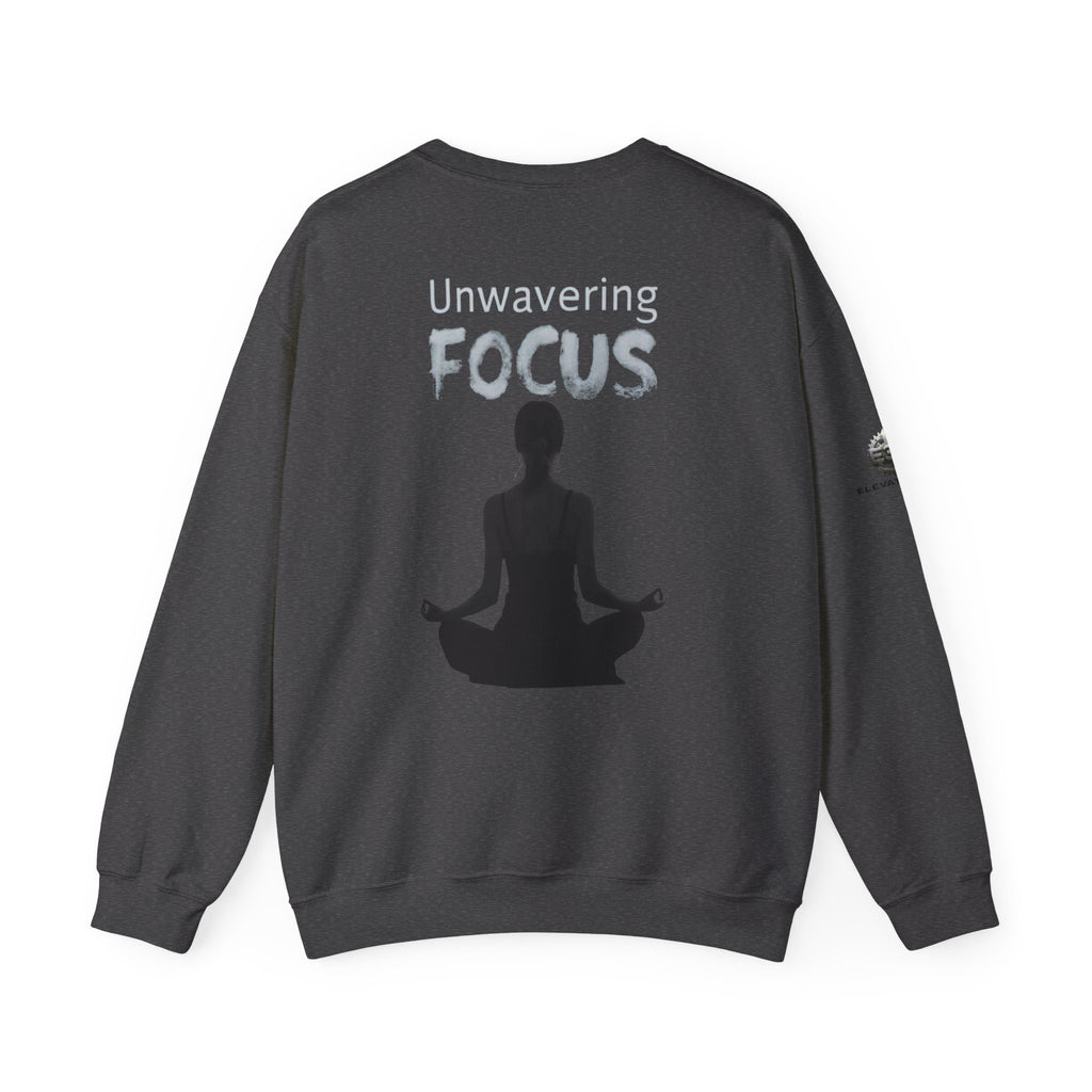 “Unwavering Focus” Crewneck Sweatshirt- Sleeve Print Affirmation