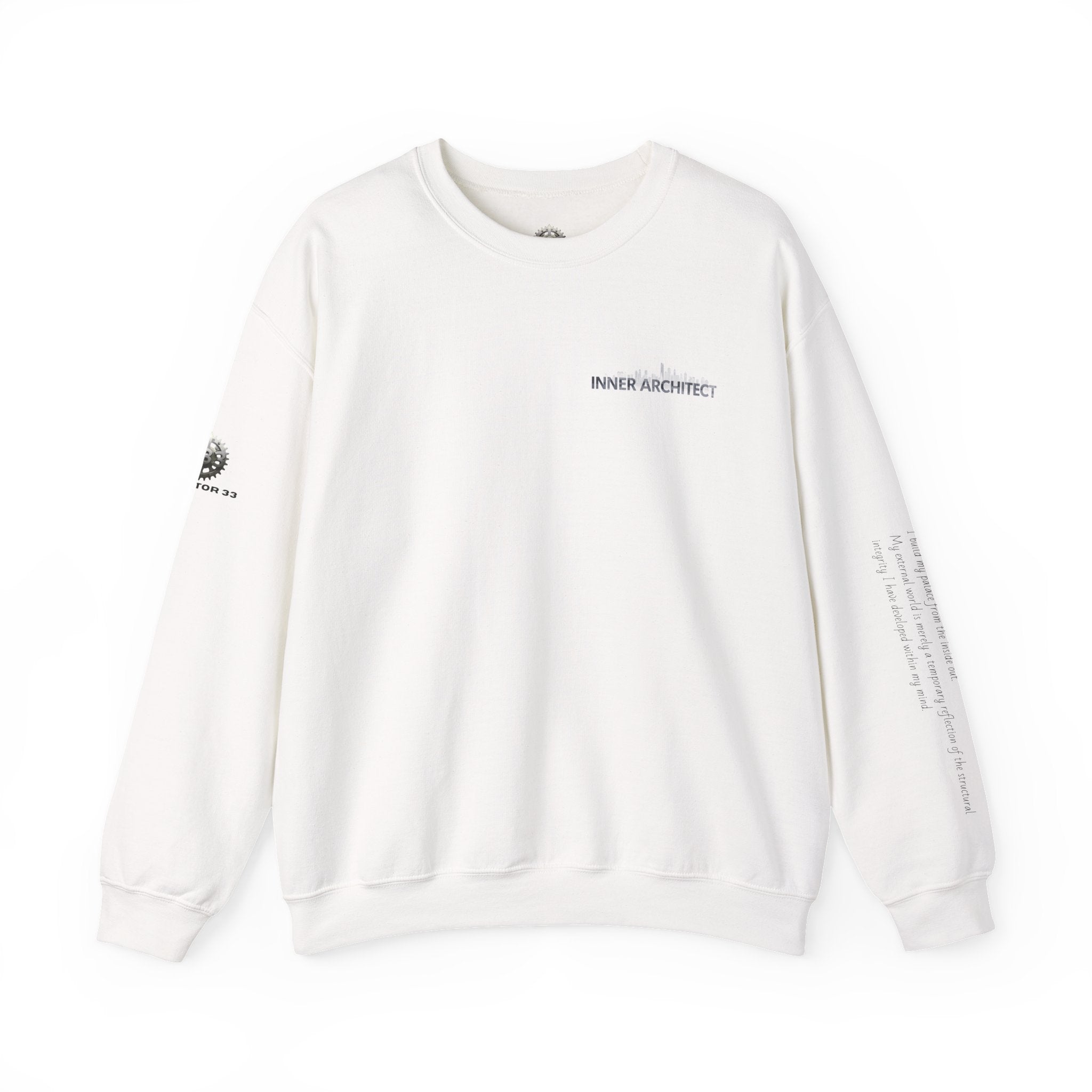 "Inner Architect" Crewneck Sweatshirt- Sleeve Printed Affirmation
