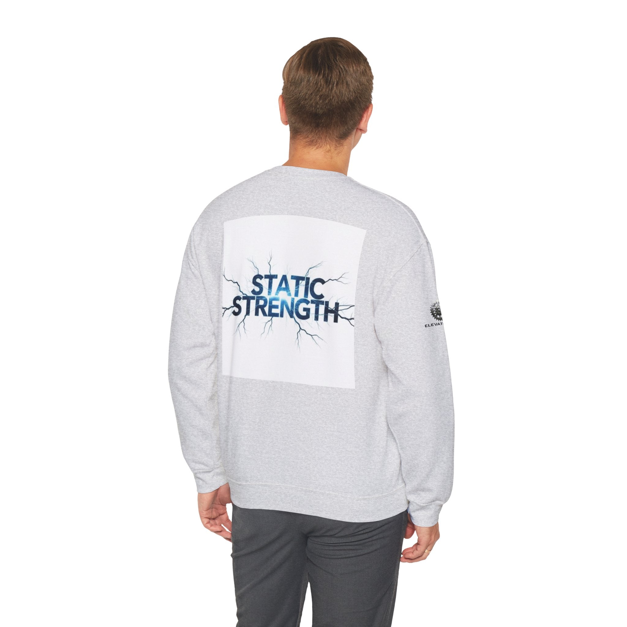 “Static Strength” Crewneck Sweatshirt- Sleeve Print Affirmation
