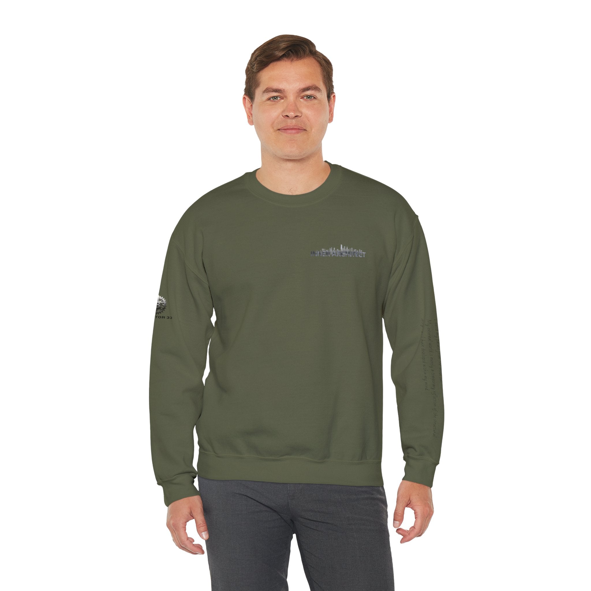 "Inner Architect" Crewneck Sweatshirt- Sleeve Printed Affirmation