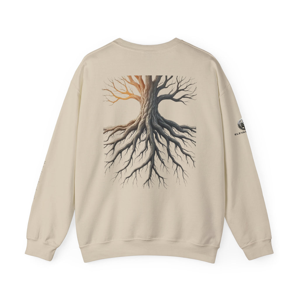 "Solid Roots" Crewneck - Heavyweight Sleeve Print Sweatshirt