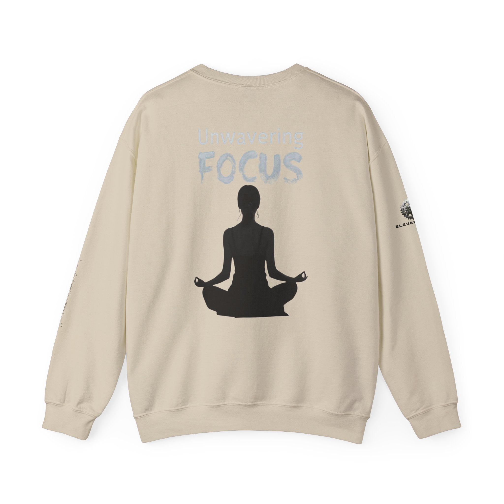 “Unwavering Focus” Crewneck Sweatshirt- Sleeve Print Affirmation