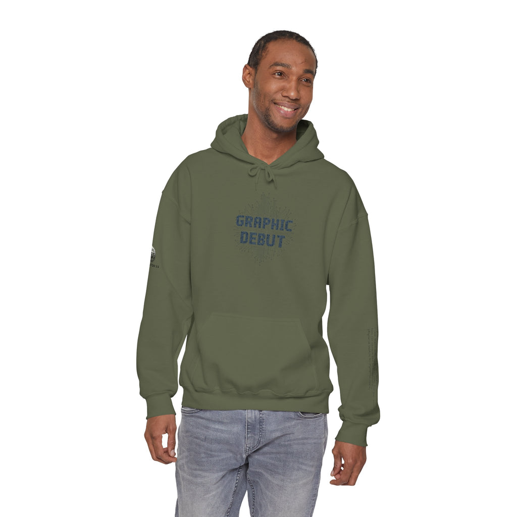 “Graphic Debut” Hoodie- Sleeve Printed Affirmation