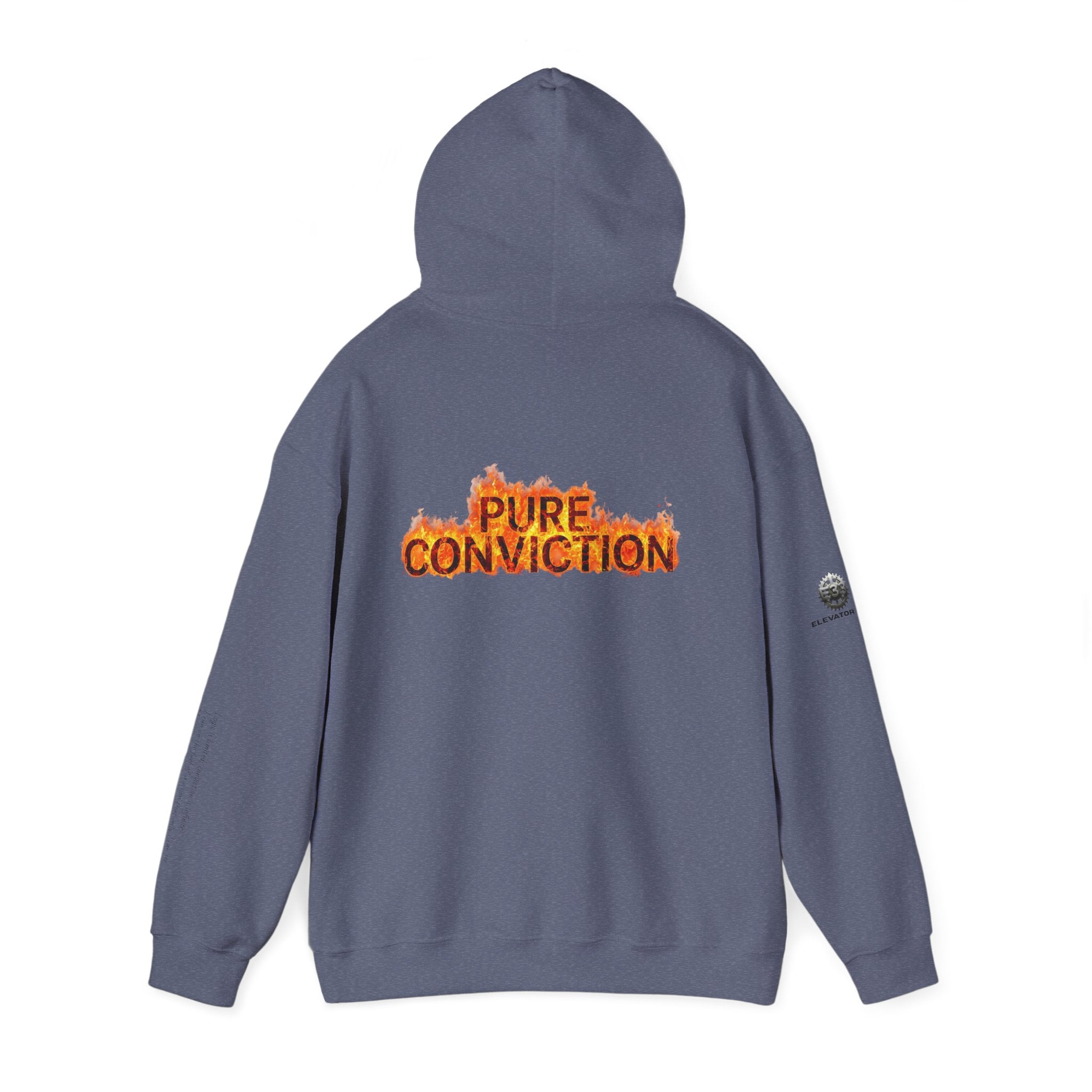 "Pure Conviction" Hoodie  - Sleeve Print Affirmation