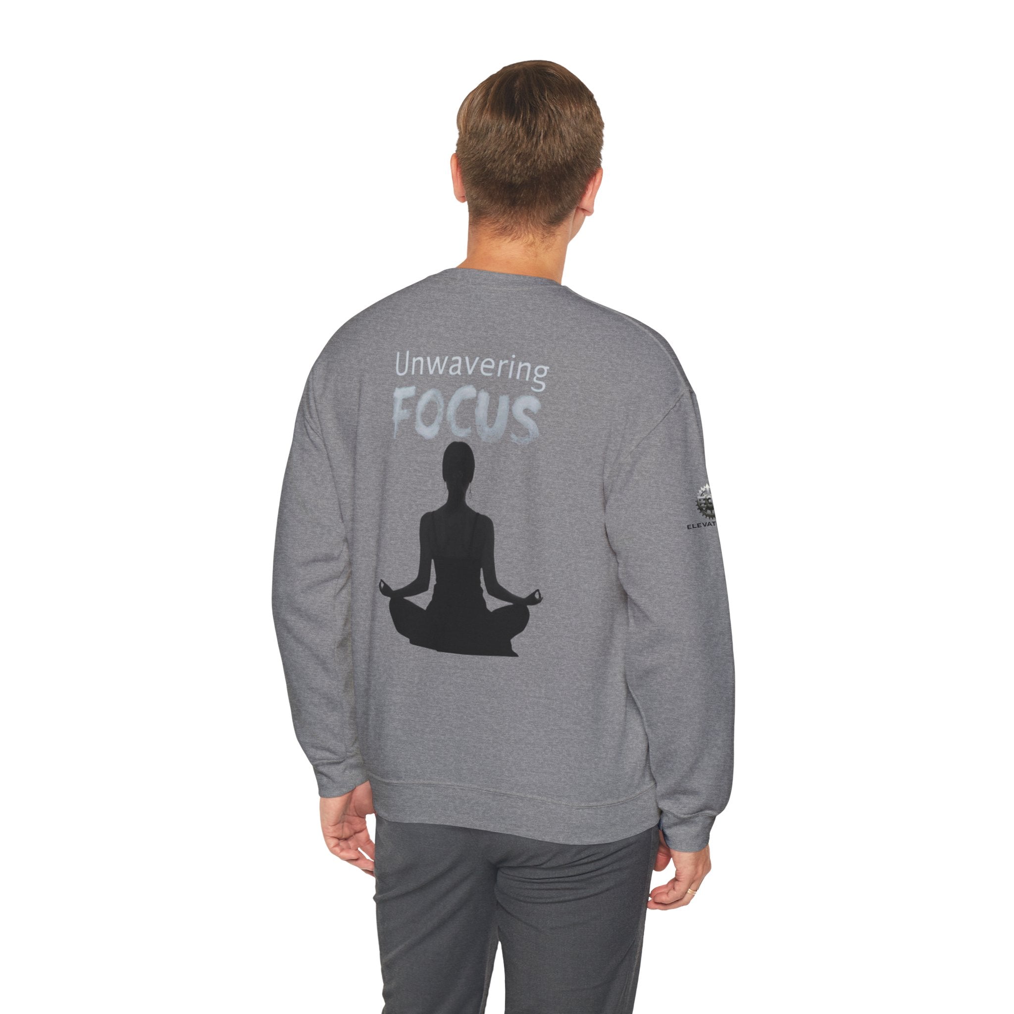 “Unwavering Focus” Crewneck Sweatshirt- Sleeve Print Affirmation