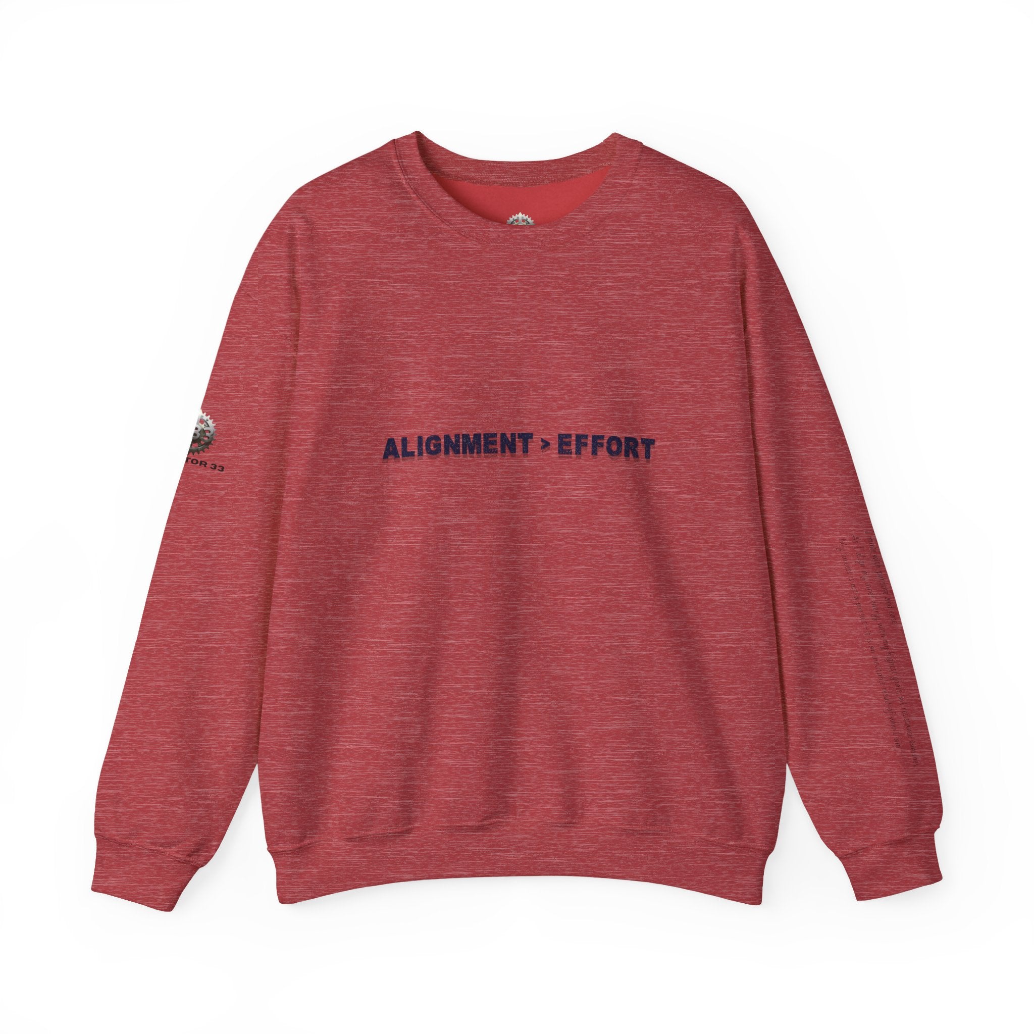 “Alignment > Effort” Crewneck Sweatshirt- Sleeve Print Affirmation