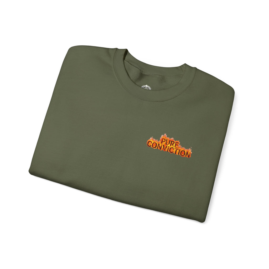"Pure Conviction” Sweatshirt -Sleeve Print Affirmation
