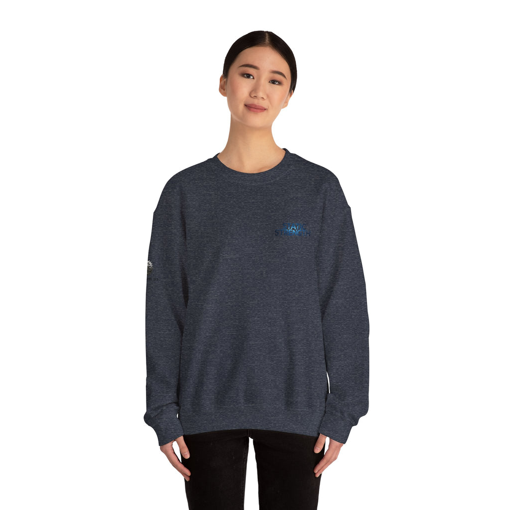 “Static Strength” Crewneck Sweatshirt- Sleeve Print Affirmation