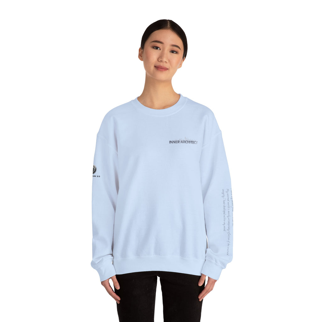 "Inner Architect" Crewneck Sweatshirt- Sleeve Printed Affirmation
