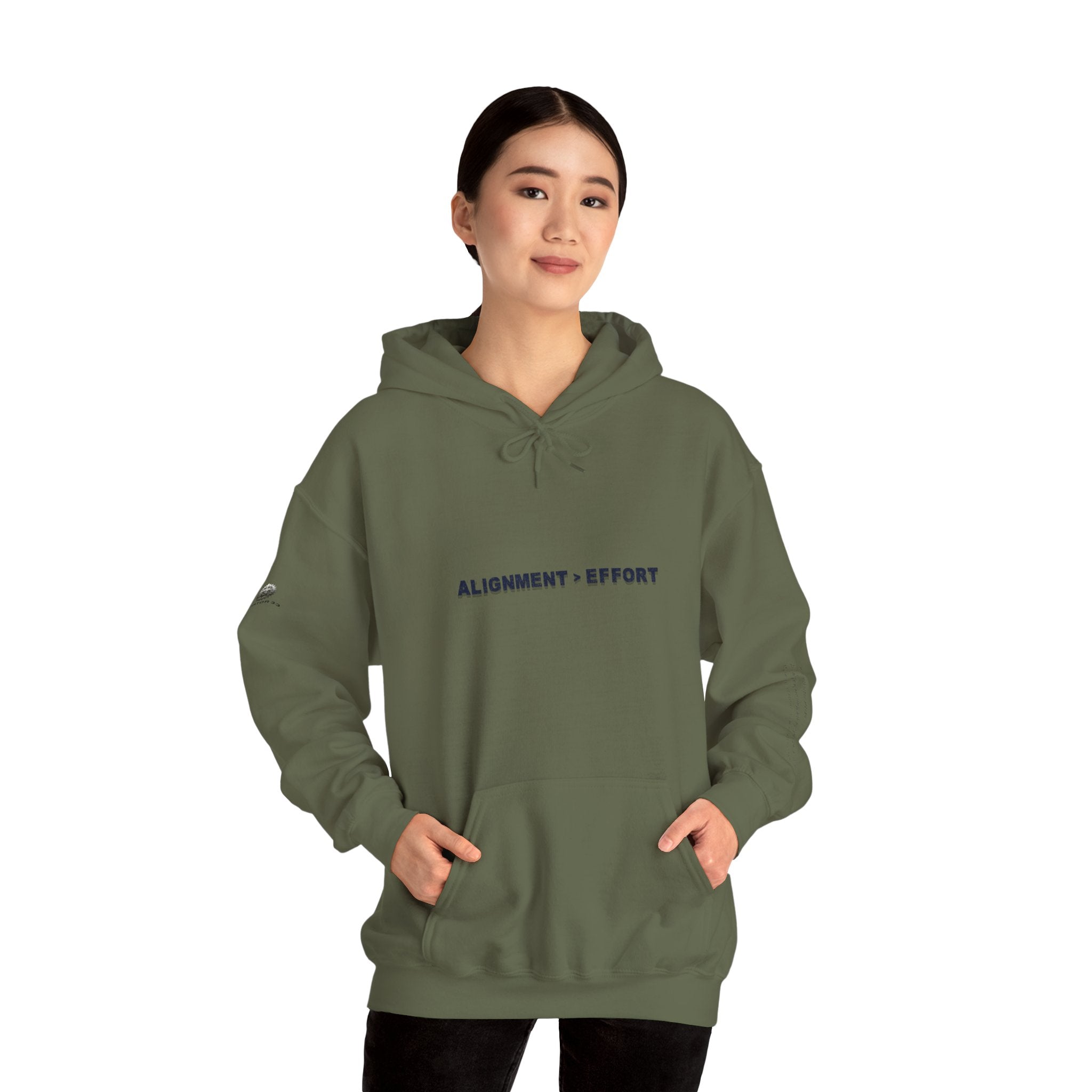 “Alignment > Effort” Hoodie - Sleeve Print Affirmation