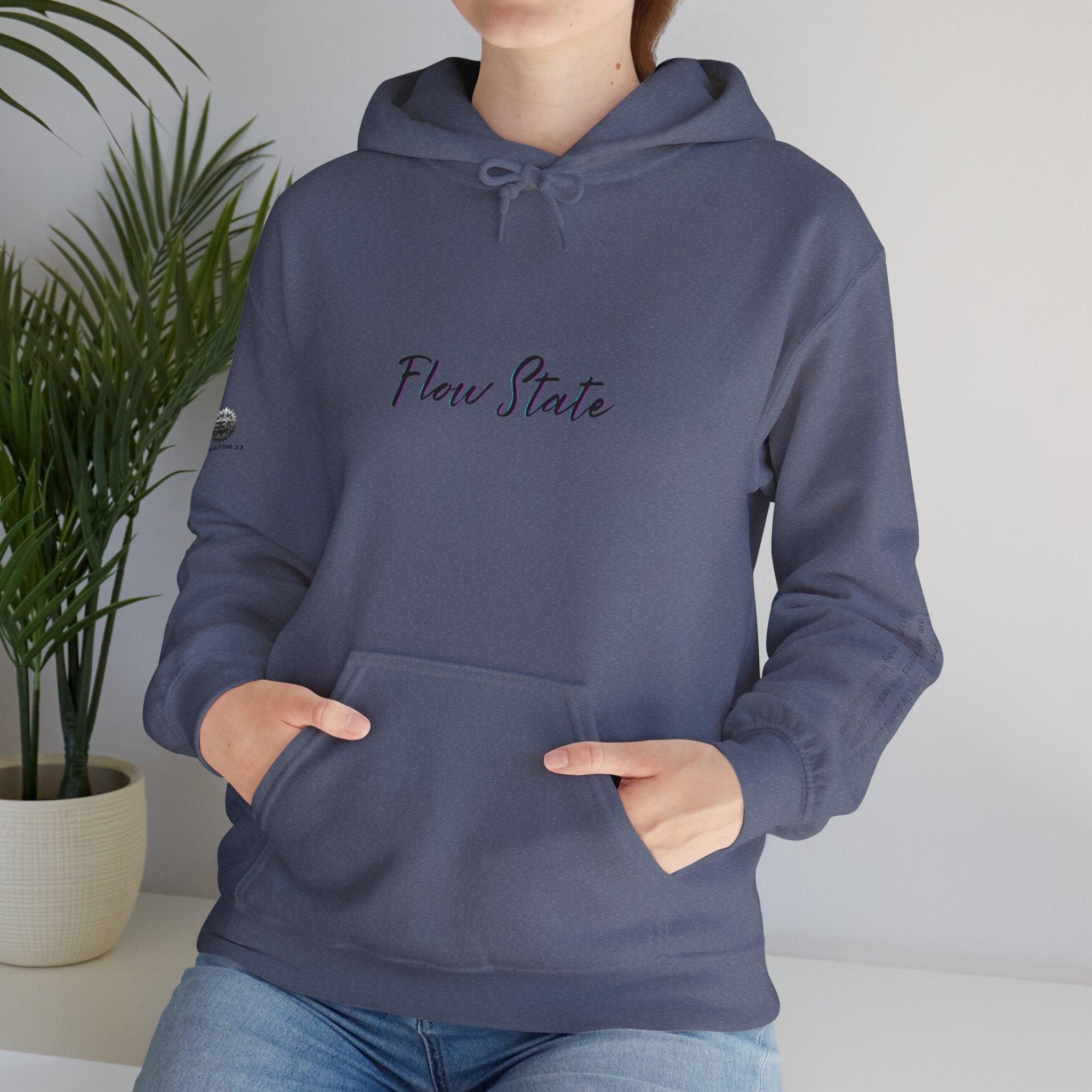 “Flow State” Hoodie- Sleeve Printed Affirmation