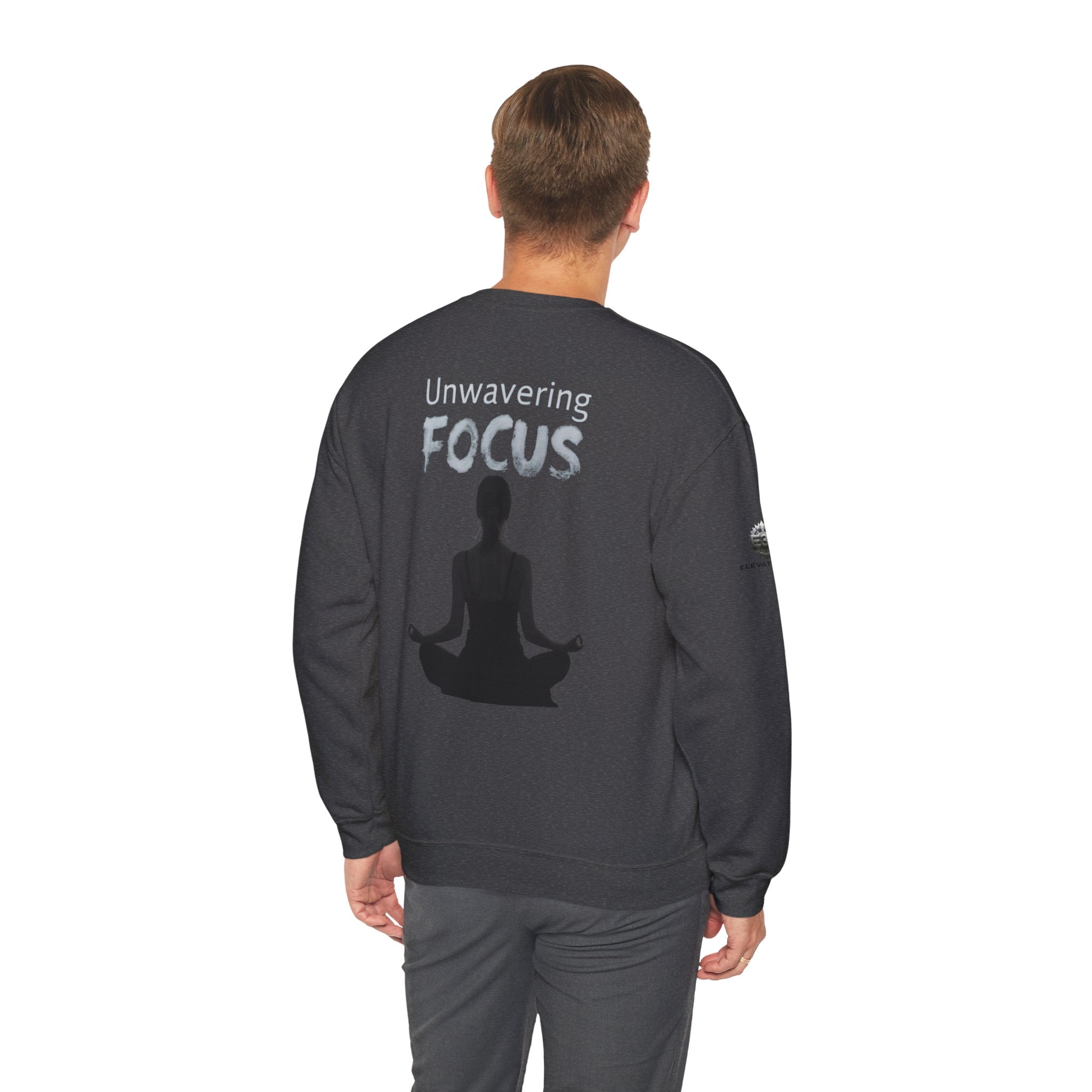 “Unwavering Focus” Crewneck Sweatshirt- Sleeve Print Affirmation