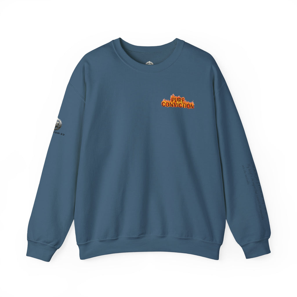 "Pure Conviction” Sweatshirt -Sleeve Print Affirmation