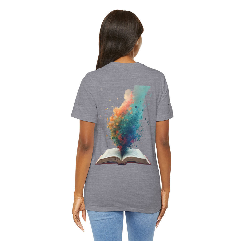 Next Chapter affirmation tee | Graphic open book back, inspirational sleeve text